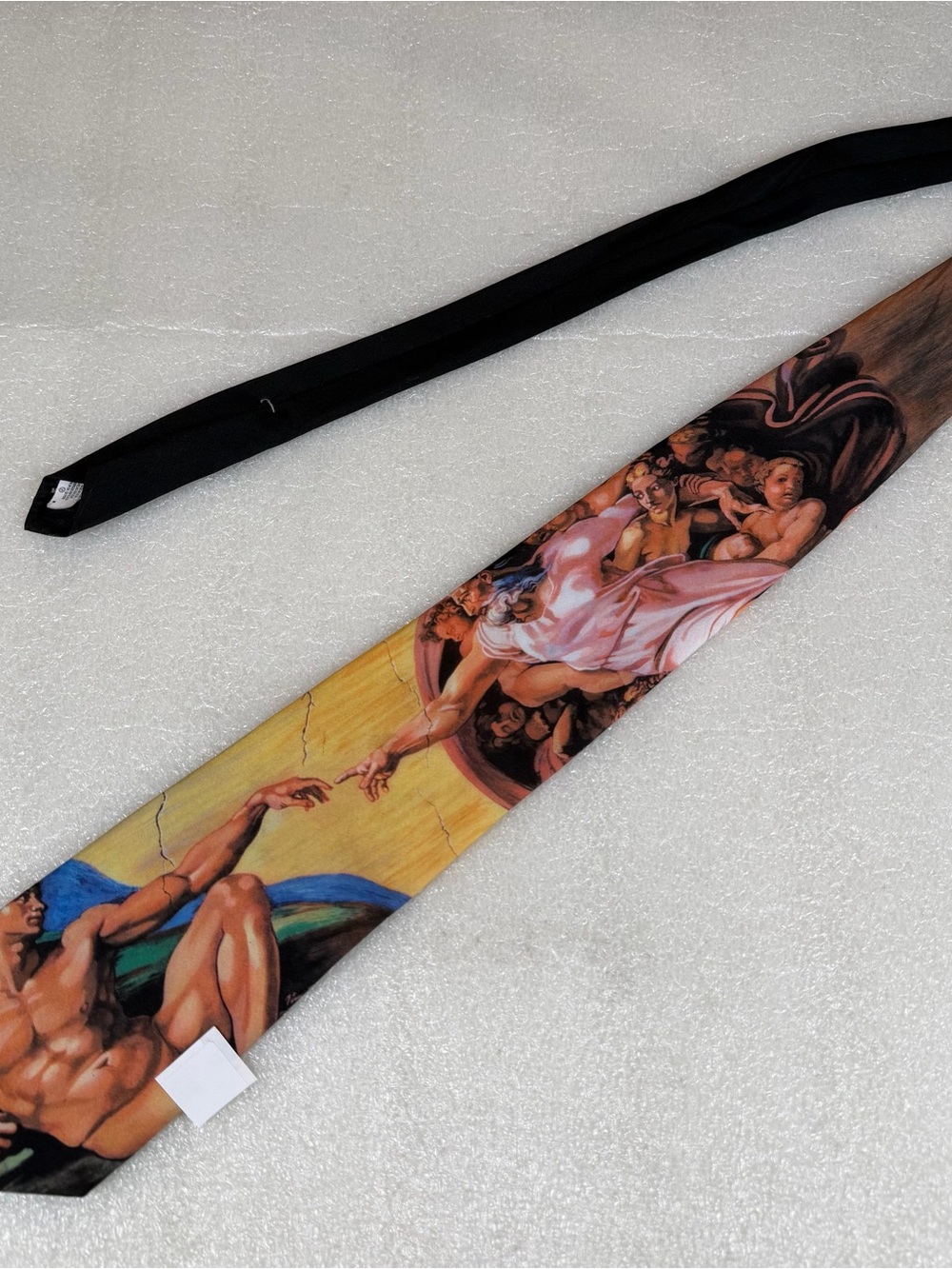 Ralph Marlin Creation of Adam 1989 Art Multicolor Tie Note
